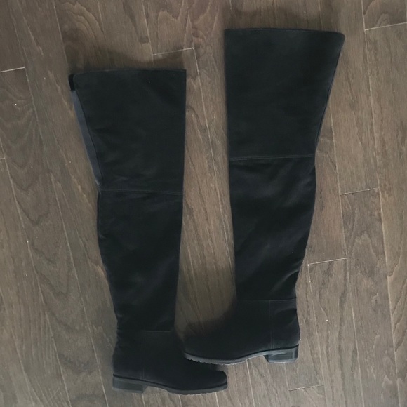 Auth $798 Stuart Weitzman HILO Black Suede Sz 4.5M - Picture 2 of 6